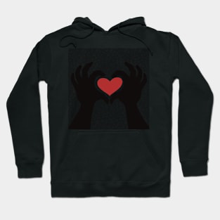 Hands making the sign of love, a red heart Hoodie